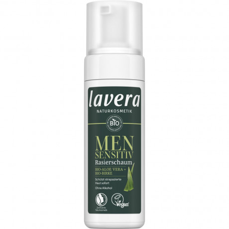 LAVERA Men sensitiv Rasierschaum, 150 ml, Лавера Пена для бритья для чувствительной мужской кожи, био-алоэ вера, 150 мл
