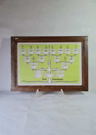 Картина винтажная "Мое генеалогическое древо", в деревянной раме, 47 x 33 см, Германия, 1960-1970гг.