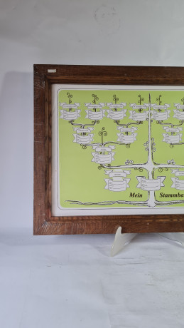 Картина винтажная "Мое генеалогическое древо", в деревянной раме, 47 x 33 см, Германия, 1960-1970гг.