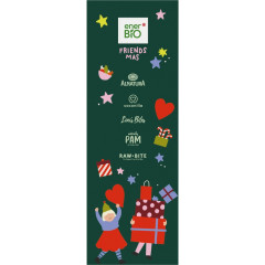 enerBiO &amp; friends Adventskalender 2026, 24 Bio-Snacks, 742,5 g, enerBiO &amp; friends Органический адвент-календарь 2026 со снеками, шоколадом, выпечкой и смесями, 24 сюрприза, 742,5 г