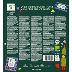 enerBiO &amp; friends Adventskalender 2026, 24 Bio-Snacks, 742,5 g, enerBiO &amp; friends Органический адвент-календарь 2026 со снеками, шоколадом, выпечкой и смесями, 24 сюрприза, 742,5 г
