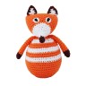 SindiBaba® Baby-Stehaufmannchen Fuchs FRED gehakelt mit Glockchen Детская стоячая игрушка лиса ФРЕД связана крючком с колокольчиком