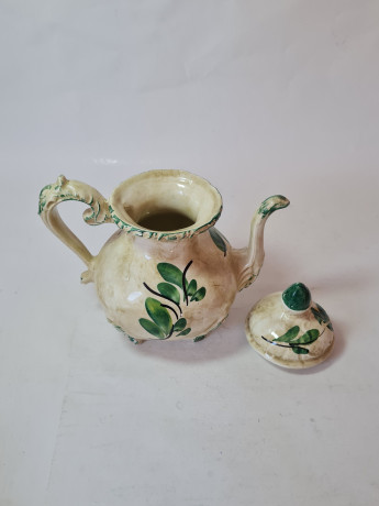 Чайник винтажный Im Stil Bassano на ножках с цветочным декором, керамика, 21 см, Германия, 1960-70гг.