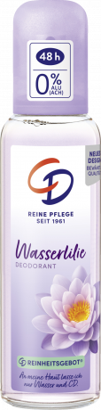 CD Deo Zerstaeuber Wasserlilie 75 ml, Дезодорант с помповым распылителем и водяной лилией, защита от запаха до 48 часов, 75 мл