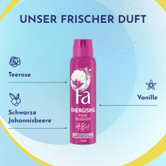 Fa Energising Pink Passion Deospray 150 ml, Дезодорант-спрей FA Pink Passion с ароматом розовых роз, 150 мл