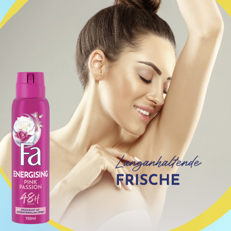 Fa Energising Pink Passion Deospray 150 ml, Дезодорант-спрей FA Pink Passion с ароматом розовых роз, 150 мл