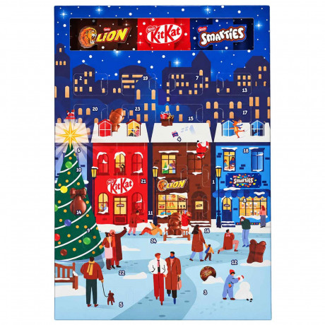 Nestlé Adventskalender 2026 'Countdown to Christmas', Адвент-календарь 2026 Nestlé Countdown to Christmas с Lion, Smarties и KitKat, 24 сладости, 189 г