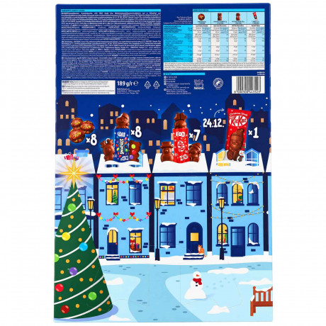 Nestlé Adventskalender 2026 'Countdown to Christmas', Адвент-календарь 2026 Nestlé Countdown to Christmas с Lion, Smarties и KitKat, 24 сладости, 189 г