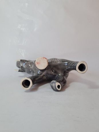 Sitzendorfer Фарфоровая статуэтка "Слон", серая, 18см х 23см, Германия, 1970-80гг.