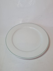 Bauscher Weiden Фарфоровая белая тарелка с зелёным ободком, 27,5 x 2,5 см, Германия, 1960-70гг.