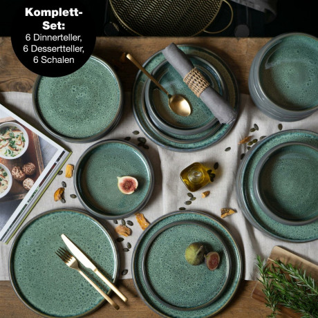 Moritz & Moritz Moritz & Moritz Tafelservice grucn 18-ltg. Reaktiv grau Сервиз обеденный Moritz & Moritz зеленый 18 шт. Реактивный