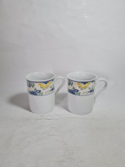 Кружка винтажная Hutschenreuther с ботаническим принтом, фарфор, 2 шт., 10.5 см, Германия, 1980-90гг.