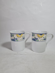Кружка винтажная Hutschenreuther с ботаническим принтом, фарфор, 2 шт., 10.5 см, Германия, 1980-90гг.
