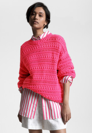 Tommy Hilfiger CREW NECK  Jumper bright cerise pink КРУГЛЫЙ ВЫРЕЗ джемперы ярко-вишнево-розовый