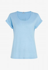 Tommy Hilfiger SCOOP NECK ROLLED SLEEVE Basic T-shirt vessel blue РУКАВ С ВЫСОКИМ ВЫРЕЗОМ Базовая футболка сосуд синий