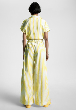 Tommy Hilfiger WIDE LEG STRIPE Trousers banker stp vivid yellow ШИРОКАЯ ПОЛОСКА ДЛЯ НОГА Брюки банкир стп яркий желтый