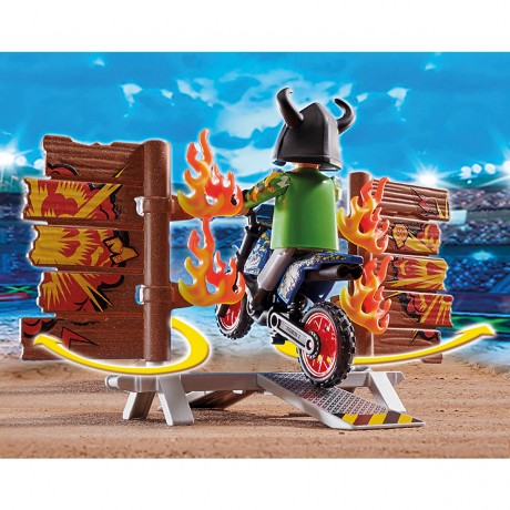 PLAYMOBIL PLAYMOBIL 70553 Stuntshow Motorrad mit Feuerwand PLAYMOBIL 70553 Мотоцикл для трюковых шоу со стеной огня