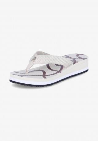 Tommy Hilfiger ROPE M WEDGE T-bar sandals weiss ROPE M WEDGE Сандалии с Т-образной перемычкой белый