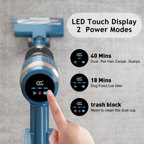 APOSEN APOSEN Akku-Hand-und Stielstaubsauger Stielstaubsauger P2, 28Kpa, Echtzeit-Leistungsanzeige, 210,00 W, Beutellos, Burstenloser 210-W-Motor mit 70.000 U/min, doppelte Zyklonfilterung Беспроводной ручной и стержневой пылесос APOSEN Ручной пылесос P2