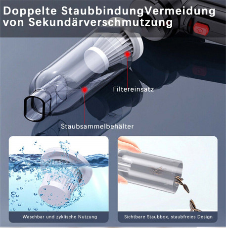 Yoyaxi Yoyaxi Akku-Handstaubsauger Auto-Staubsauger, 50,00 W, 12000PA Leistungsstarke Absaugung,3 IN 1 Staubsauger,2000mah  Беспроводной ручной пылесос Yoyaxi, автомобильный пылесос, 50,00 Вт, мощное всасывание 12000 Па, пылесос 3 В 1, 2000 мАч