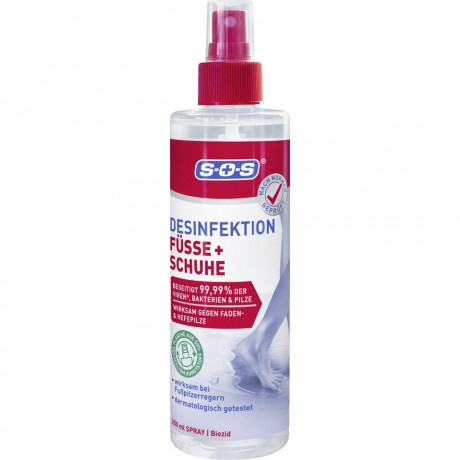 SOS Desinfektion Fusse & Schuhe, 250 ml, SOS Дезинфицирующий спрей для ног и обуви, профилактика грибка, 250 мл