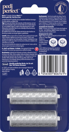 SCHOLL Nano Refill 2PK Ultra, 2 St, Шолль Сменные ролики Nano Ultra для электрической пилки, 2 шт