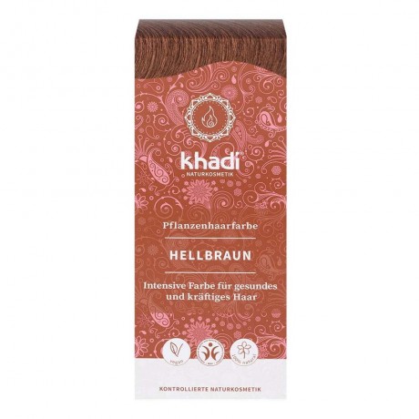 Khadi Naturkosmetik Pflanzenhaarfarben Hellbraun 100g Травяная краска для волос светло-русый 100г