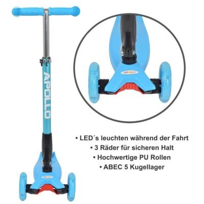 APOLLO LED Kinderscooter Kids Whiz Светодиодный детский самокат Kids Whiz