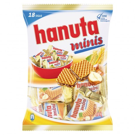 Hanuta Minis Haselnuss Schnitte Шоколадные Мини-Вафли Ханута 5 упаковок x 200 г