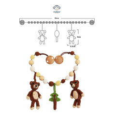 SindiBaba® Kinderwagenkette Bar BEN gehakelt mit Rasseln Коляска-цепочка БЕН связана крючком с погремушками