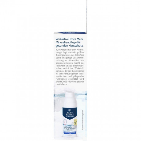 SALTHOUSE Totes Meer Ultraleichte Tagespflege LSF 50+, 50 ml, SALTHOUSE ультралёгкий дневной флюид Totes Meer с SPF 50+, эктоином, пантенолом и минералами Мёртвого моря для чувствительной кожи, 50 мл
