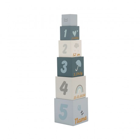 elefantasie Stapelwurfel Holz personalisiert mit Namen Деревянный куб для штабелирования