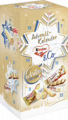 Ferrero Kinder &amp; Co White Adventskalender 2026 263 g, Ferrero Kinder &amp; Co White Настольный адвент-календарь 2026, 263 г, 24 сладости
