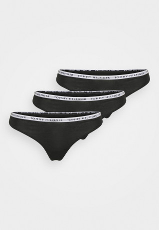 Tommy Hilfiger ESSENTIALS 3 PACK  Thong black НАБОР ESSENTIALS 3 стринги черный
