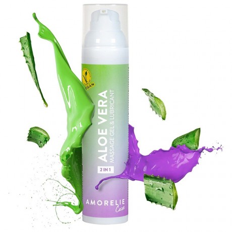 Amorelie 2 in 1 Massage und Gleitgel Aloe Vera 2 в 1 массажно-смазывающий гель алоэ вера