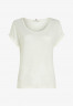 Tommy Hilfiger SCOOP NECK ROLLED SLEEVE Basic T-shirt ecru РУКАВ С ВЫСОКИМ ВЫРЕЗОМ Базовая футболка экрю