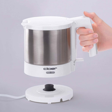 Cloer Cloer Wasserkocher 4721, 1L Kabelaufwicklung 2.000W Automatische Abschaltung Weiss Чайник Cloer 4721, 1 л, устройство для сматывания кабеля, 2000 Вт, автоматическое отключение, белый