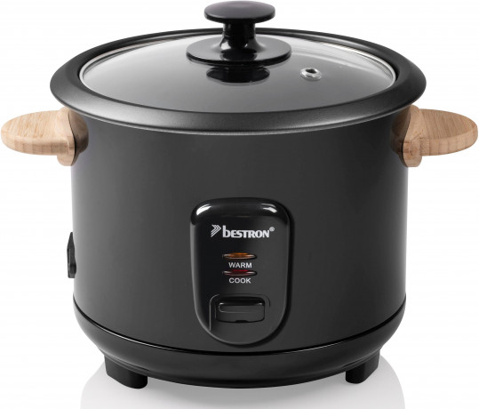 bestron bestron Reiskocher ARC100BW mit Bambusgriffen, 400 W, fur 4-6 Personen, inkl. Messbecher Reisloffel, 1L Fassungsvermogen Рисоварка Bestron ARC100BW с бамбуковыми ручками, 400 Вт, для 4-6 человек, включая мерный стакан и ложку для риса, емкость 1