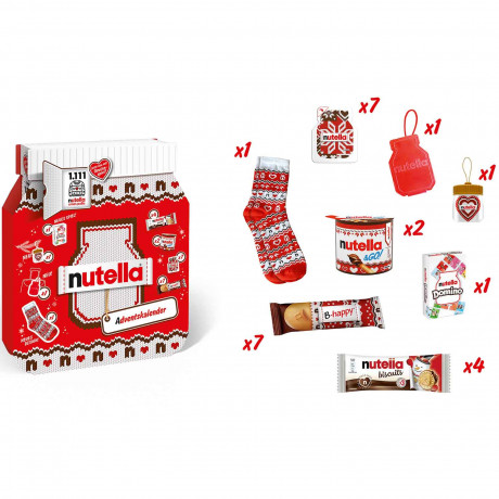 Nutella Adventskalender 2stk, Адвент-календарь 2025, 24 сладких сюрприза, шоколадный новогодний подарок, 528 г x 2 штуки