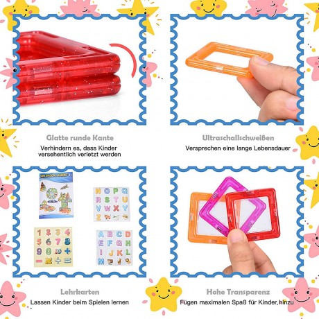 COSTWAY Magnetspielzeug 158 Teile Magnetische Bausteine Магнитная игрушка 158 деталей Магнитные строительные блоки