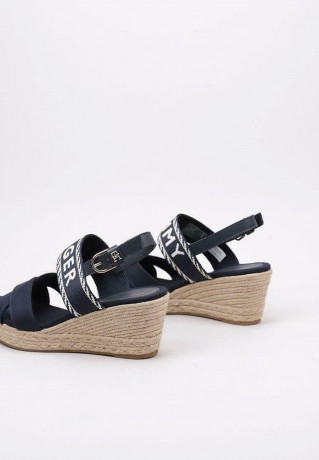 Tommy Hilfiger SEASONAL WEBBING MID Wedge sandals blue SEASONAL WEBBING MID Босоножки на танкетке синий