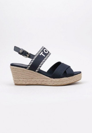 Tommy Hilfiger SEASONAL WEBBING MID Wedge sandals blue SEASONAL WEBBING MID Босоножки на танкетке синий