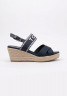 Tommy Hilfiger SEASONAL WEBBING MID Wedge sandals blue SEASONAL WEBBING MID Босоножки на танкетке синий