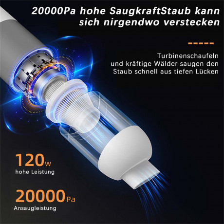 Yoyaxi Yoyaxi Akku-Handstaubsauger Auto-Staubsauger, 120,00 W, 20000pa leistungsstarker,wiederaufladbarer Staubsauger Schwarz Беспроводной ручной пылесос Yoyaxi Автомобильный пылесос 120,00 Вт 20000pa Мощный перезаряжаемый пылесос