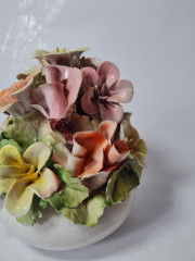 JRJS CLUJ Декоративная фигурка &quot;Разноцветные цветы в вазе&quot;, ручная работа,  17см x 14см, Румыния, 1960-70гг.