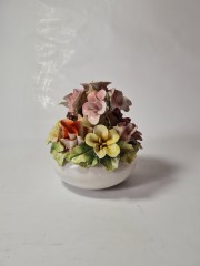 JRJS CLUJ Декоративная фигурка &quot;Разноцветные цветы в вазе&quot;, ручная работа,  17см x 14см, Румыния, 1960-70гг.