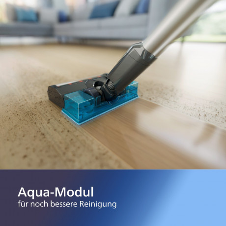 Philips Philips Nass-Trocken-Akkusauger XC3133/01 Aqua 3000 Series, 50,4 W, beutellos, mit LED-Duse, digitalem Motor, Aqua-Modul, bis zu 60 Minuten Laufzeit Беспроводной пылесос Philips для влажной и сухой уборки XC3133/01 Aqua 3000 Series, 50,4 Вт, без