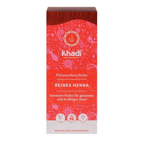 Khadi Naturkosmetik Pflanzenhaarfarben Reines Henna Rot 100g Травяная краска для волос чистая красная хна 100г