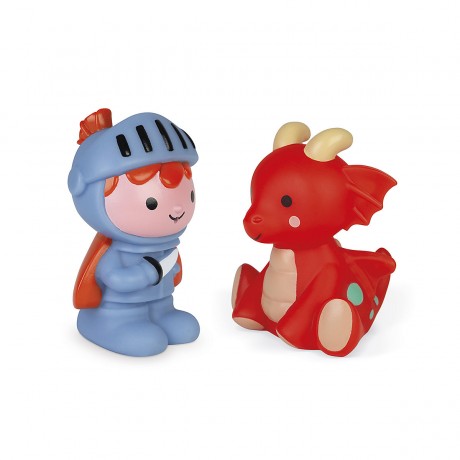Janod Wasserspritzer Ritter und Leuchtdrache Badespielzeug fur Babys und Kleinkinder Ab 10 Monaten Игрушка для купания Water Splash Knight и Light Dragon для малышей от 10 месяцев