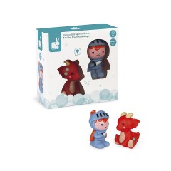 Janod Wasserspritzer Ritter und Leuchtdrache Badespielzeug fur Babys und Kleinkinder Ab 10 Monaten Игрушка для купания Water Splash Knight и Light Dragon для малышей от 10 месяцев